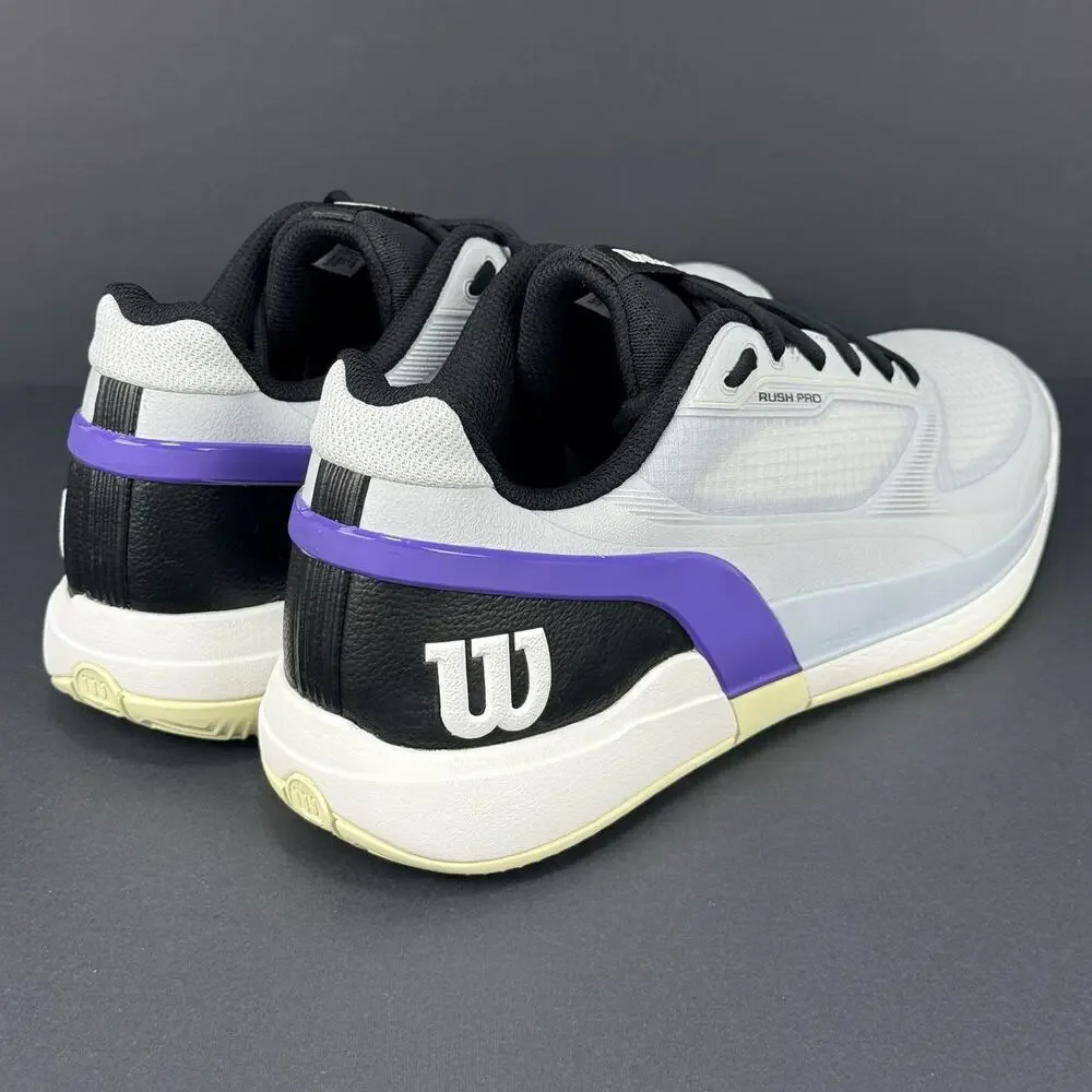 Wilson Rush Pro 5 SAMPLE Men's Tennis Shoes 10 Size WRS33853S White/Black/Purple